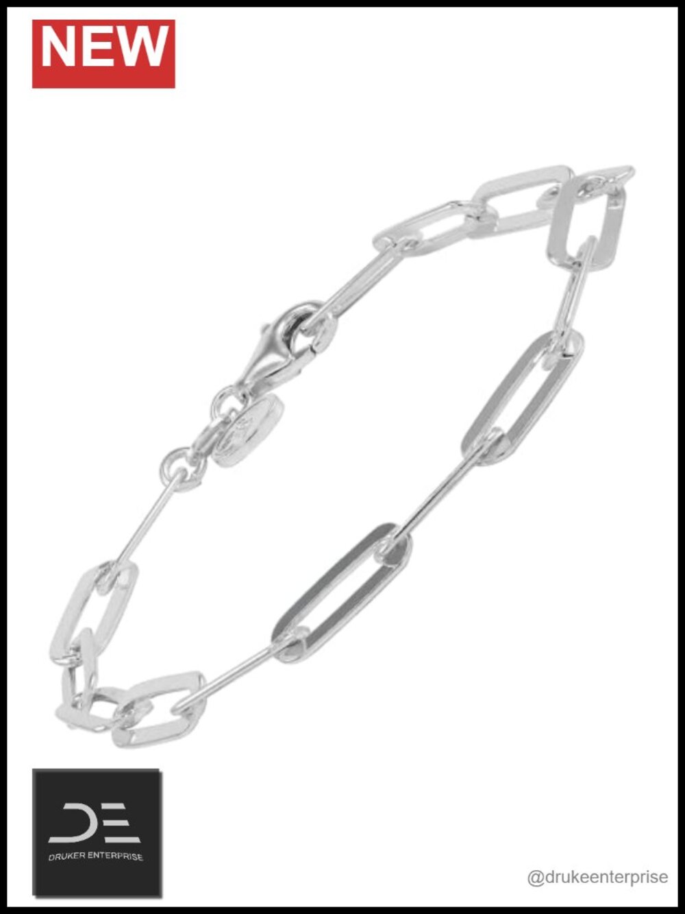 Silpada Sterling Silver Paperclip Chain Bracelet Link 7.25 in